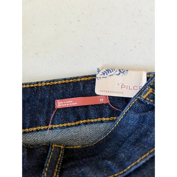 Pilcro and the Letterpress Dark Wash Straight Leg Blue Jeans, Size 25, NWT! $140 - Picture 11 of 13